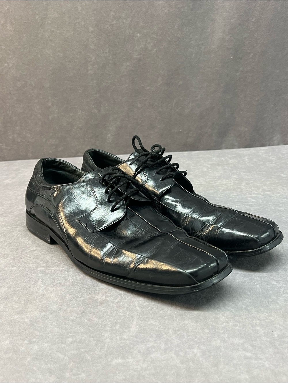 Giorgio Brutini Men's Black Leather Lace-Up Oxfords
